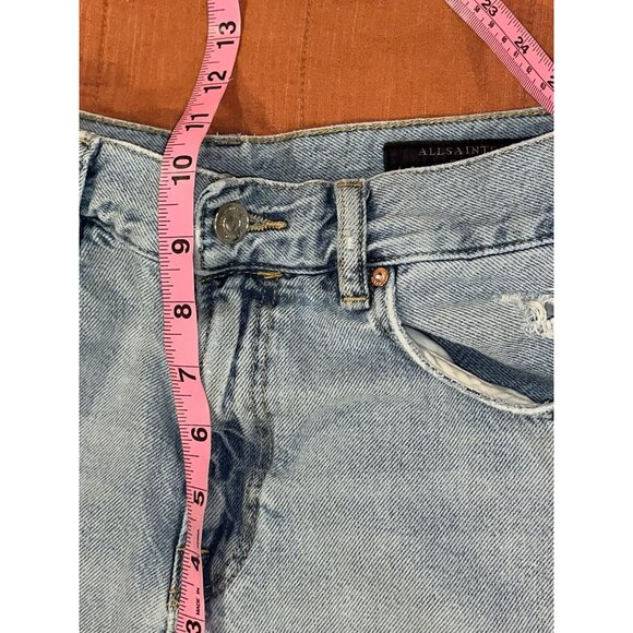 All saints Yanni Denim High Waist Cut-off Shorts Women's Plus Size 27 - Picture 8 of 12